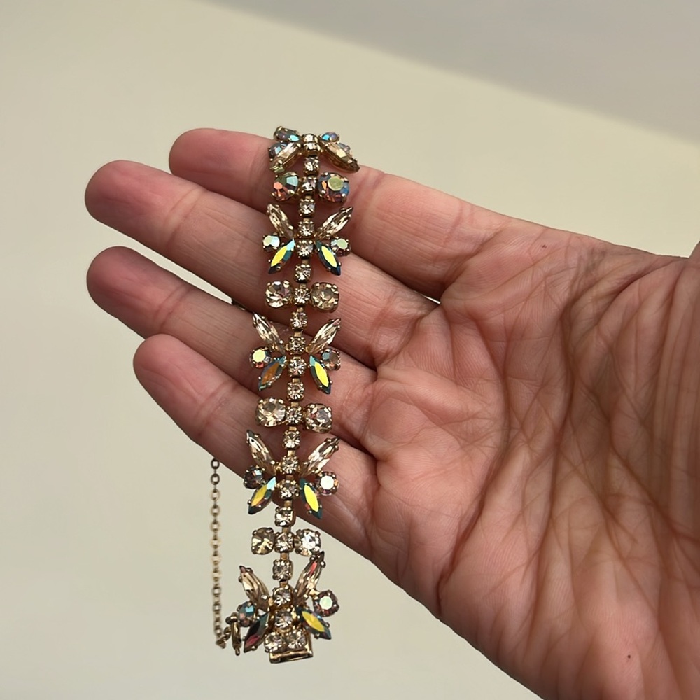 Signed Sherman rhinestone bracelet